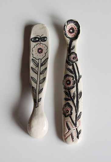 Flower bird spoon